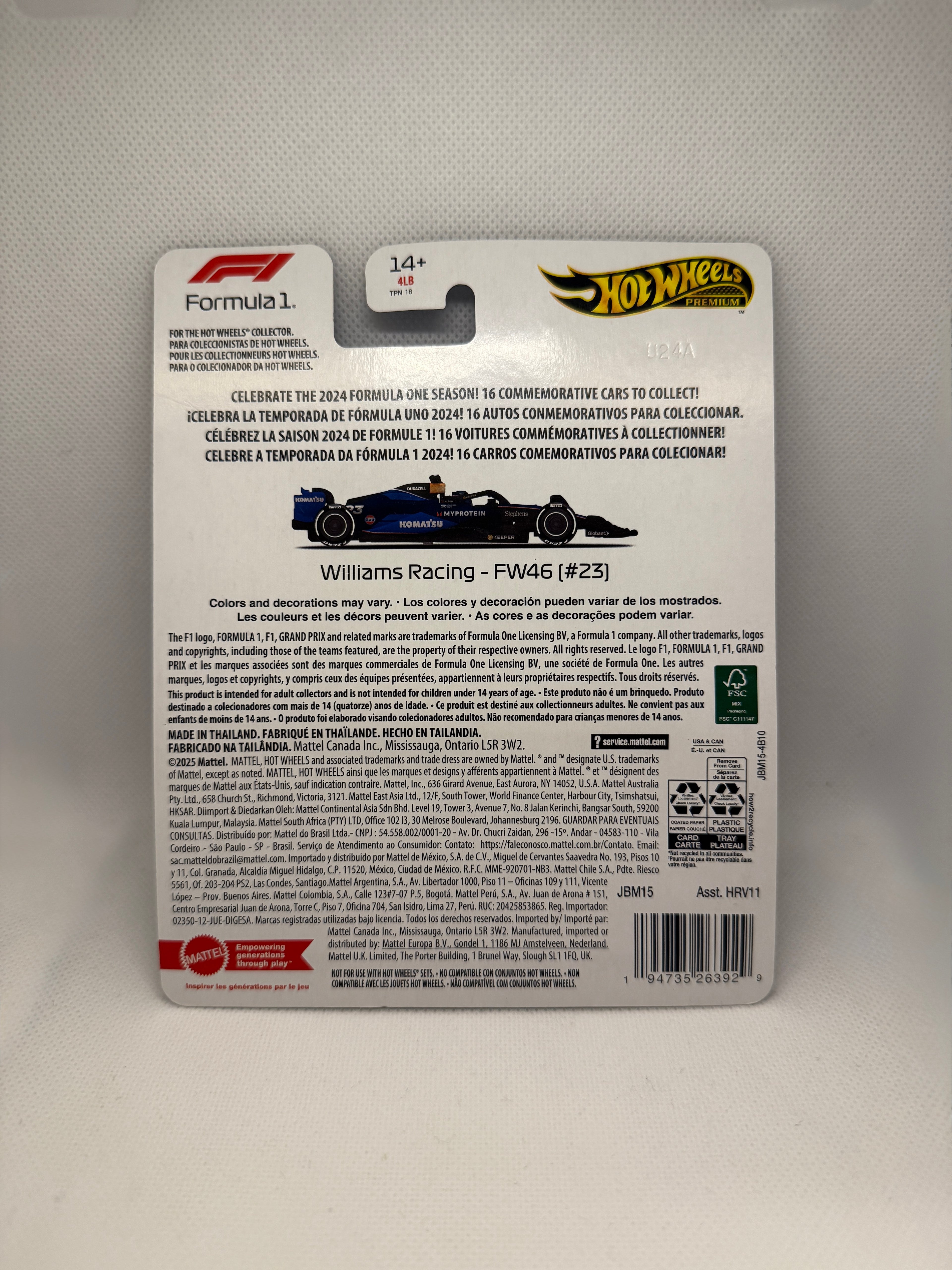 [Hotwheels] Williams Racing F1 Car